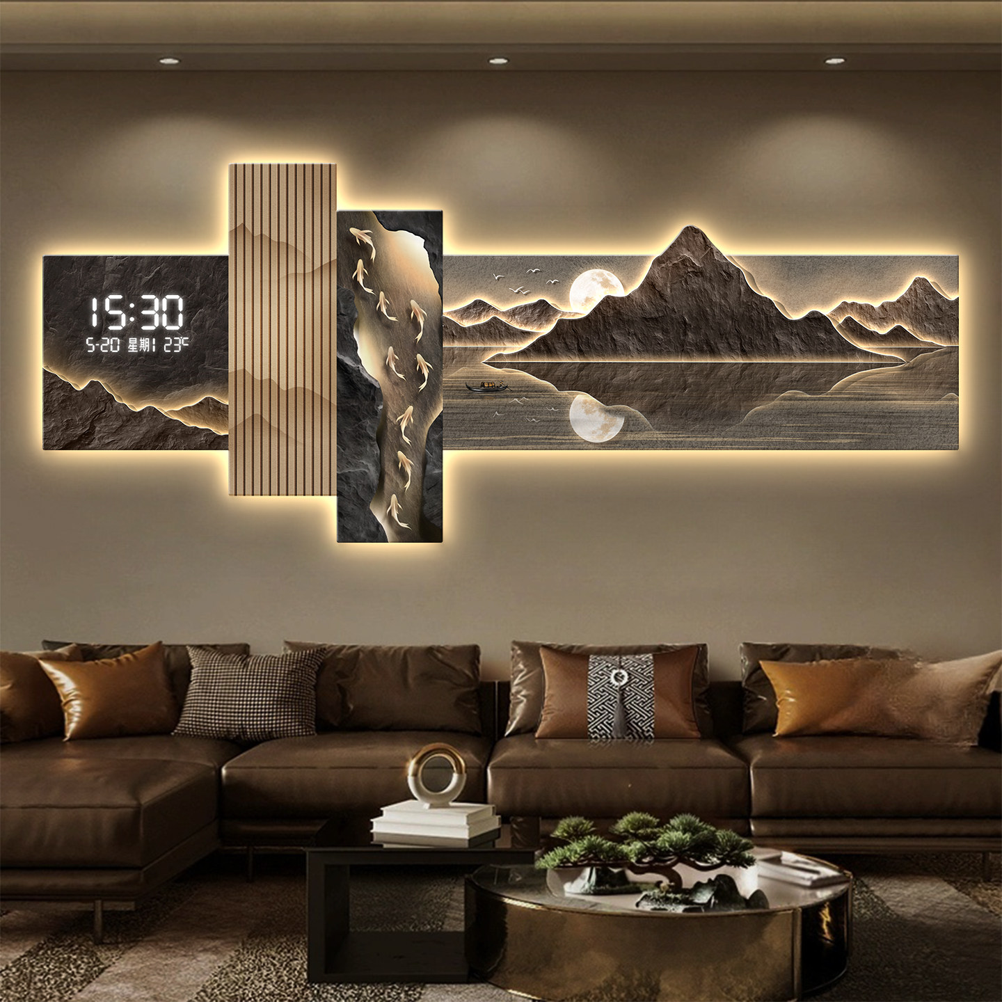 Lighting Decoration On Wall - لوحة ديكور عصرية بإضاءة LED لغرفة