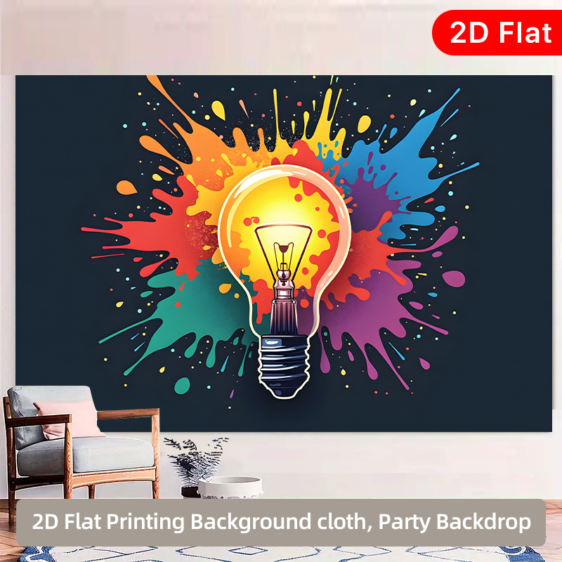 Bedroom Lighting Decor Ideas - لوحة جدارية على شكل مصباح ملون
