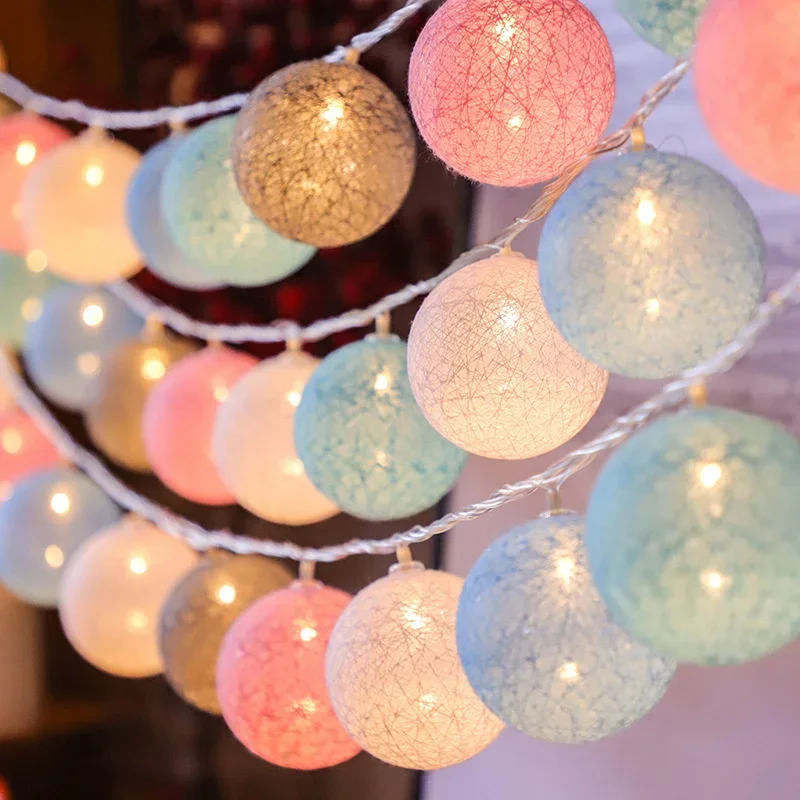 Outdoor Lighting Wedding Decor - سلسلة أضواء من 20 كرة قطنية