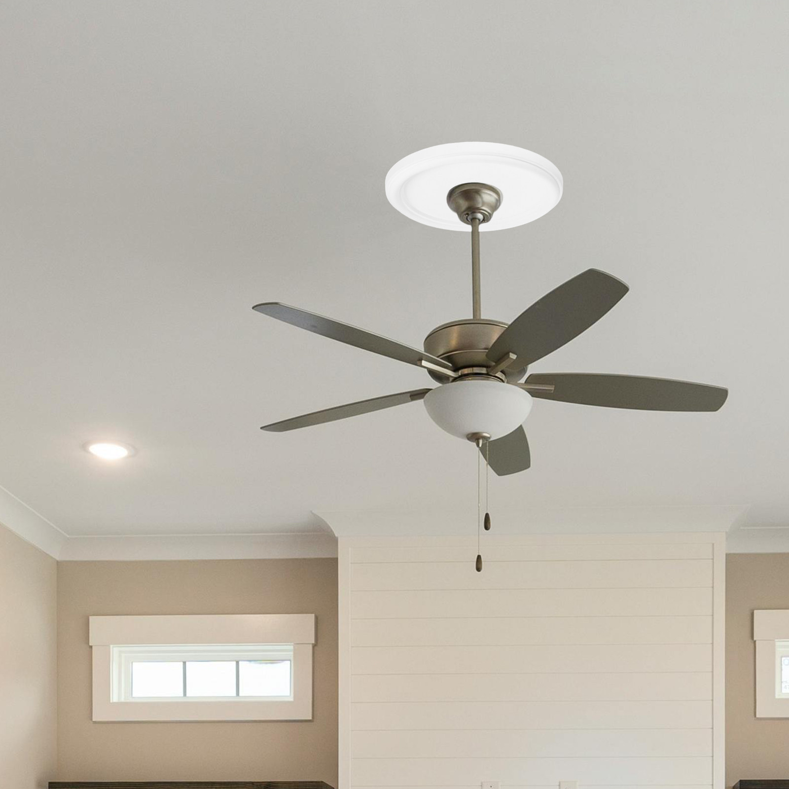 Decor Lighting Ceiling Fans - غطاء مروحة سقف دائري أبيض مزخرف