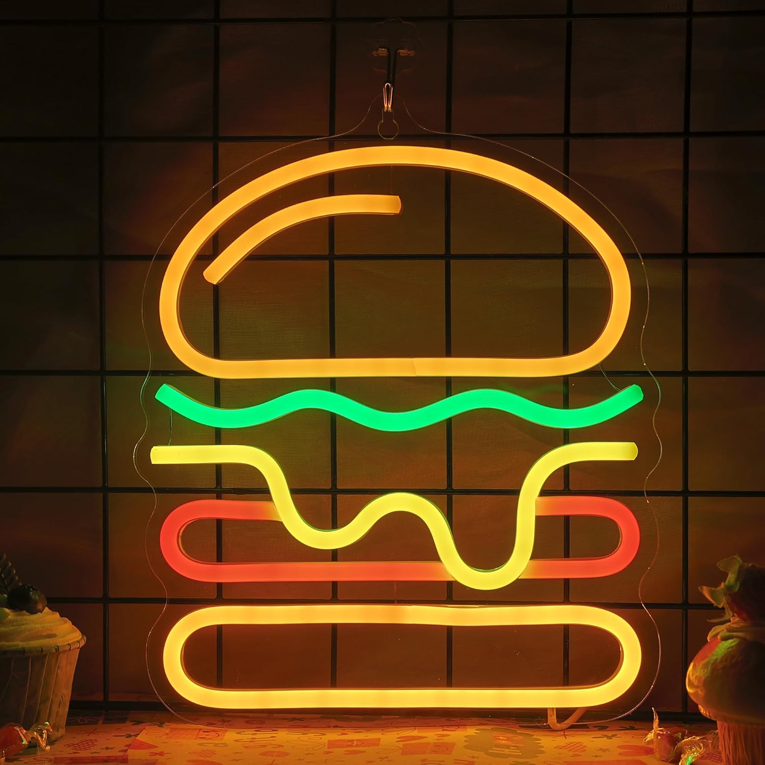 Lighting Home Decor Ideas - علامة برجر نيون مع ضوء LED