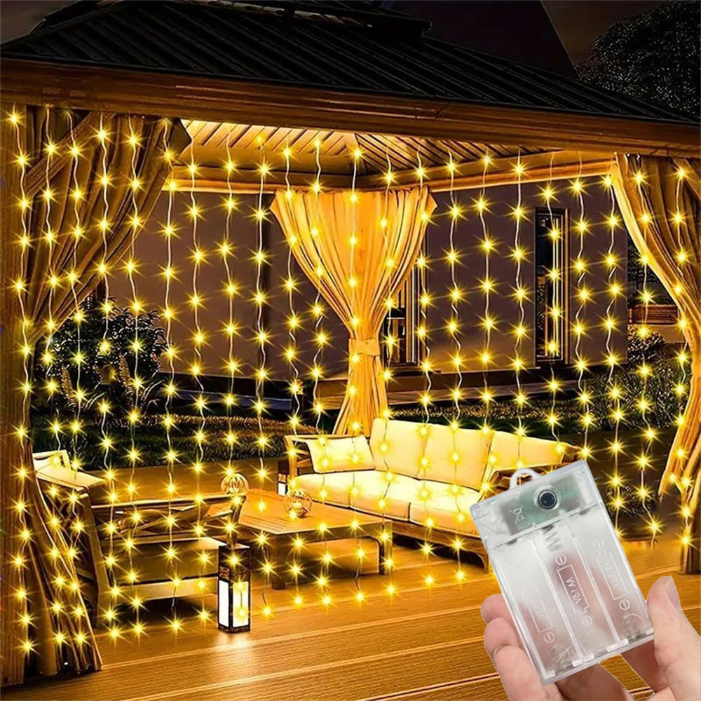 Fairy Light Curtain - زينة منزلية لعيد الميلاد 2026، ستارة