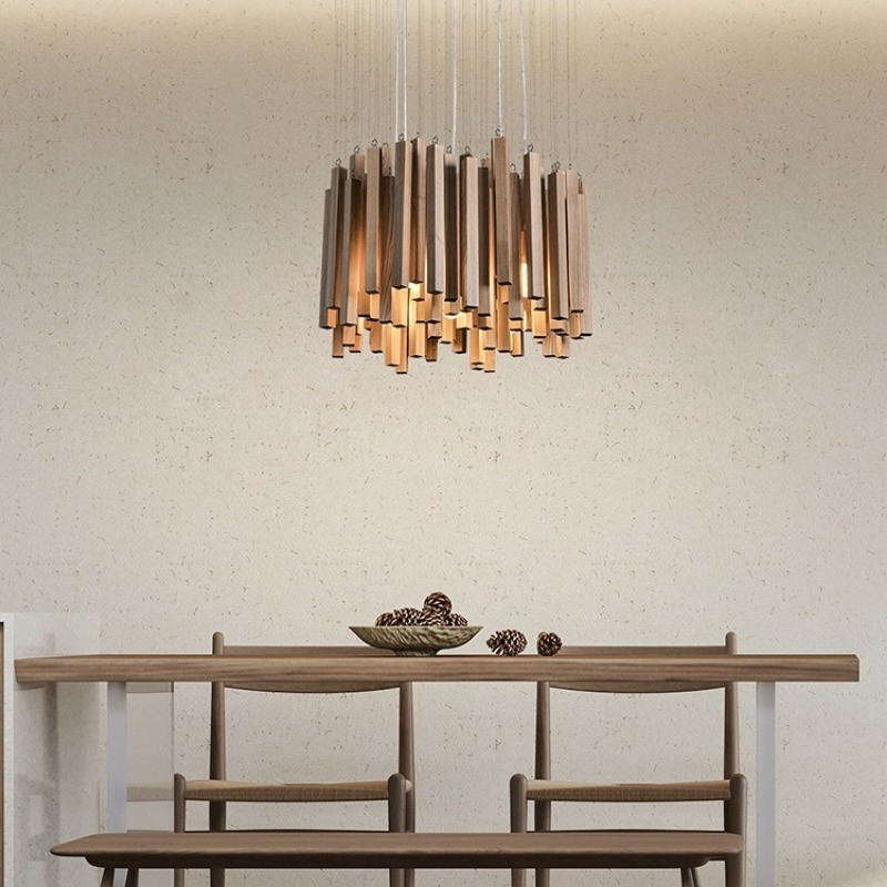 Japanese Lighting Decor - ثريات صينية جديدة من الخشب الصلب،