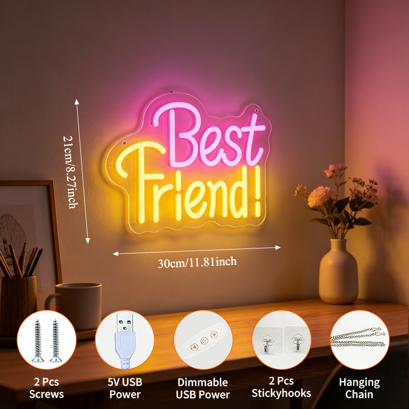 لافتة نيون مضيئة بعبارة 'أفضل  - مراجعة Bedroom Lighting Decor Ideas وسعره