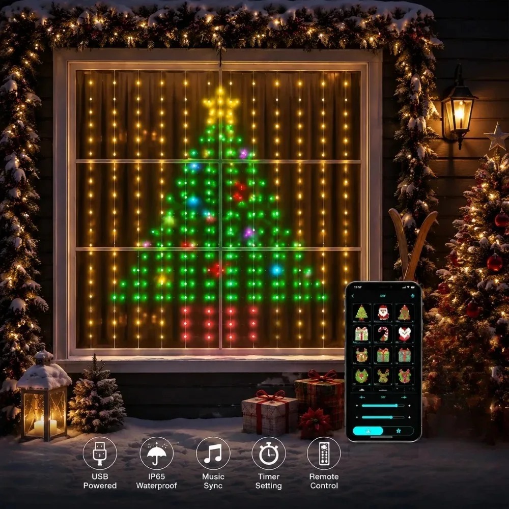 سلسلة أضواء عيد الميلاد LED، أ - مراجعة Fairy Light Curtain وسعره