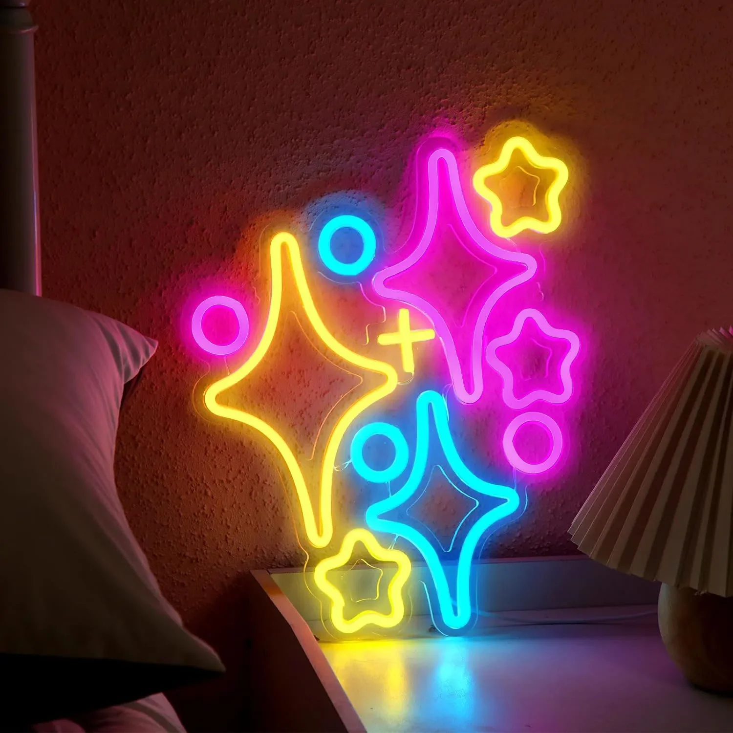 نجوم ليد لافتة نيون ديكور حائط - مراجعة Home Decor Lighting Brands وسعره