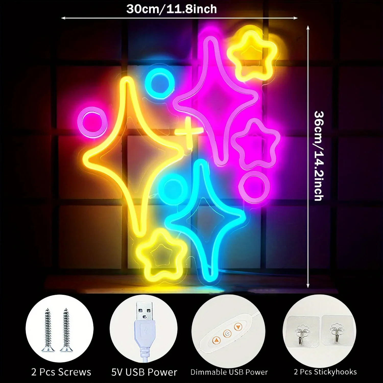 نجوم ليد لافتة نيون ديكور حائط - مراجعة Home Decor Lighting Brands وسعره