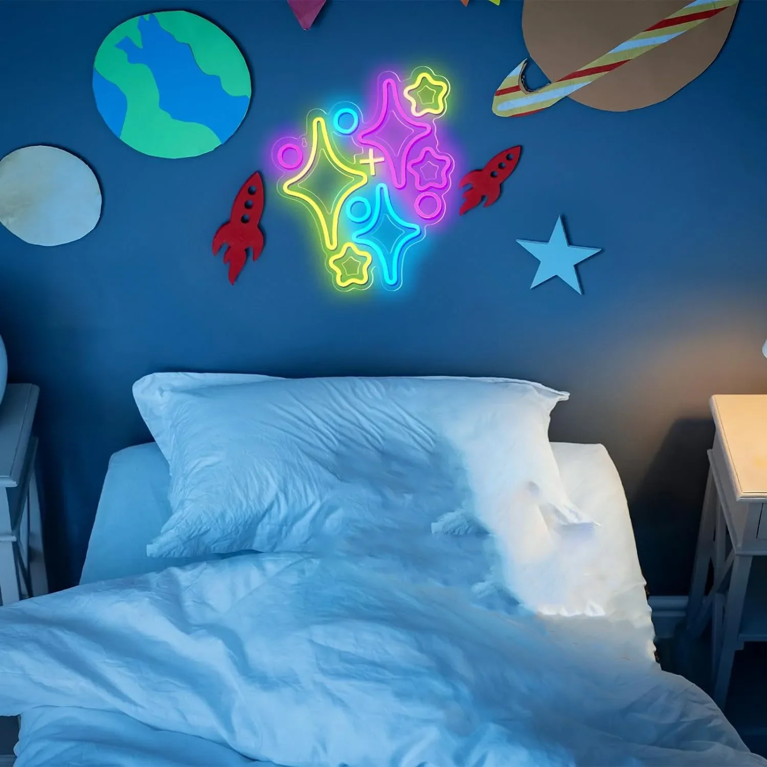 نجوم ليد لافتة نيون ديكور حائط - مراجعة Home Decor Lighting Brands وسعره