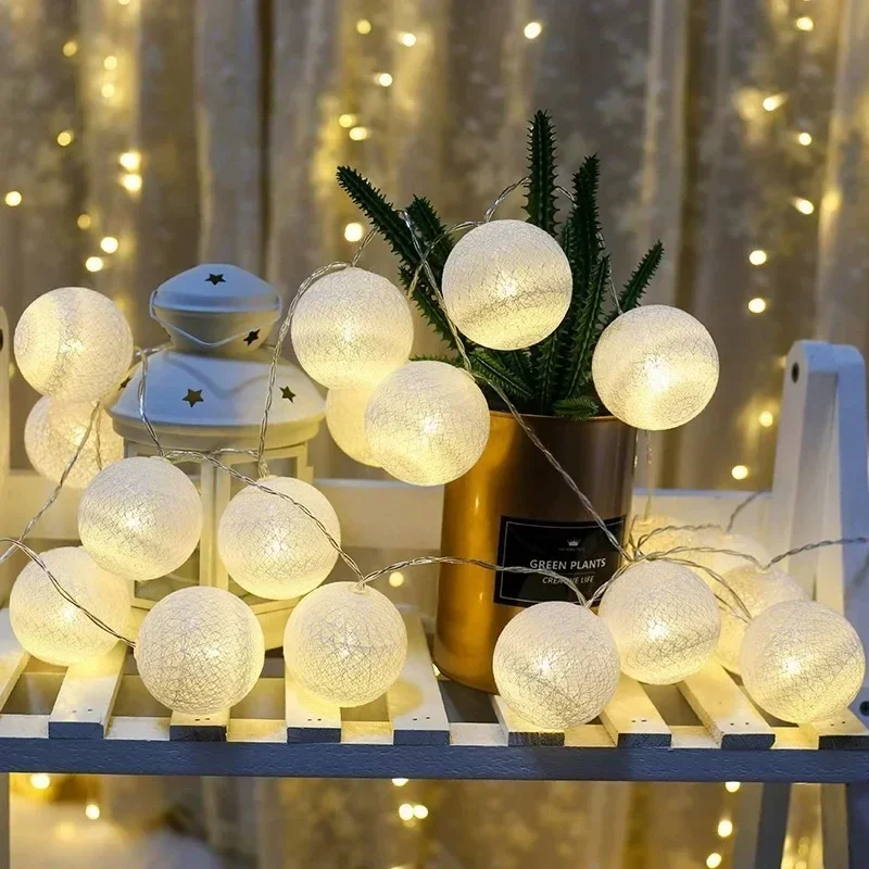 سلسلة أضواء من 20 كرة قطنية LE - مراجعة Outdoor Lighting Wedding Decor وسعره