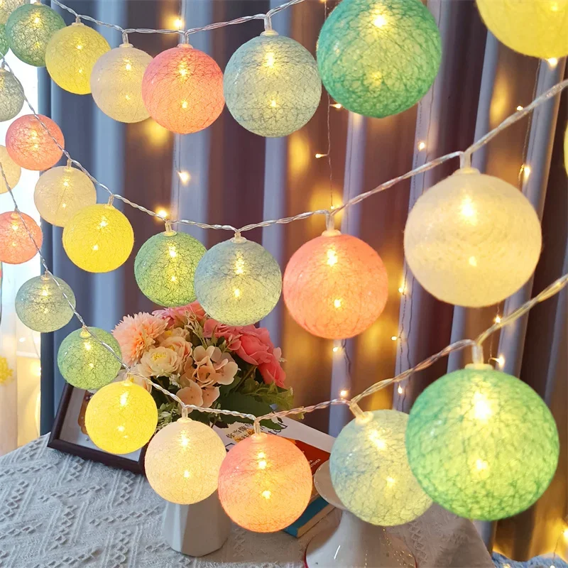 سلسلة أضواء من 20 كرة قطنية LE - مراجعة Outdoor Lighting Wedding Decor وسعره