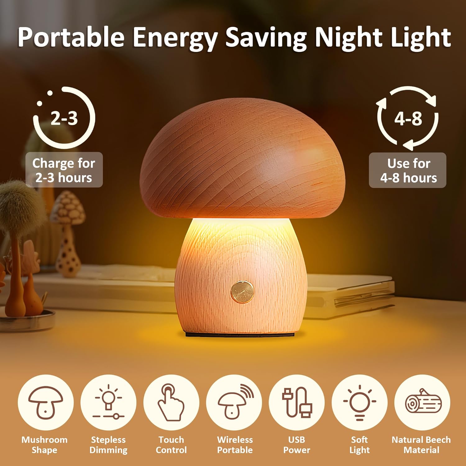 مصباح على شكل فطر مصنوع من الخ - مراجعة Mushroom Table Lamp وسعره