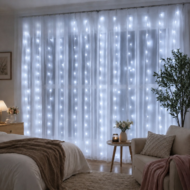 أضواء ستائر LED بطول 3/4/6 متر - مراجعة Fairy Light Curtain وسعره