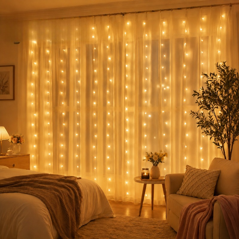 أضواء ستائر LED بطول 3/4/6 متر - مراجعة Fairy Light Curtain وسعره