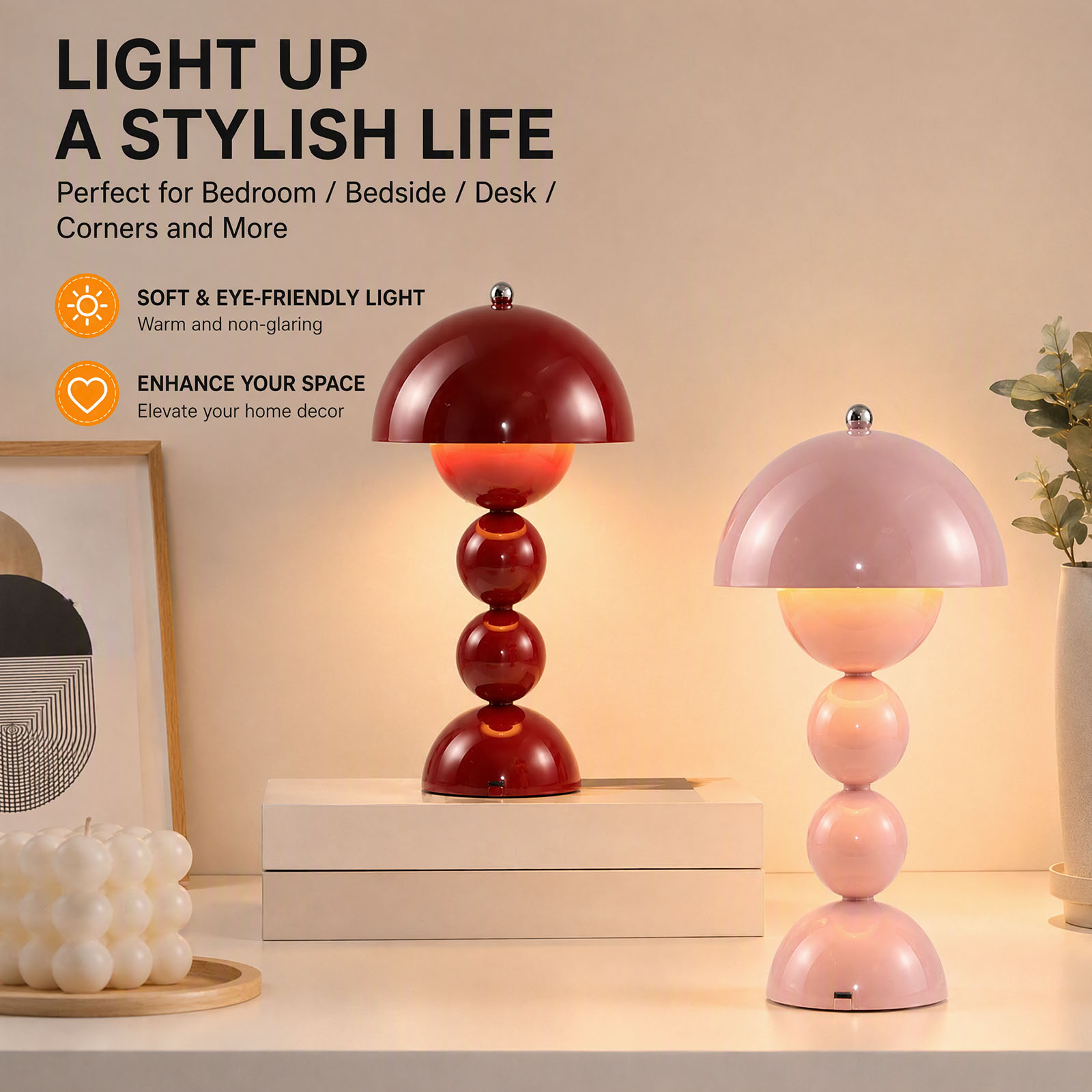 مصباح طاولة على شكل فطر عتيق ي - مراجعة Mushroom Table Lamp وسعره