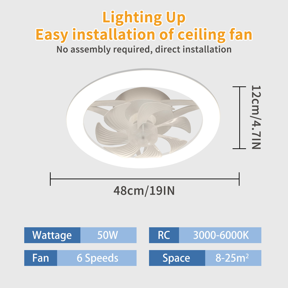 مروحة سقف LED حديثة مدمجة مع إ - مراجعة Decor Lighting Ceiling Fans وسعره