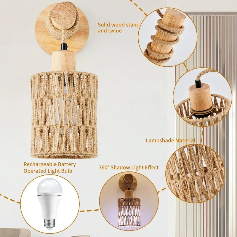حبل القنب تصميم رأس السرير الج - مراجعة Lighting Decoration On Wall وسعره