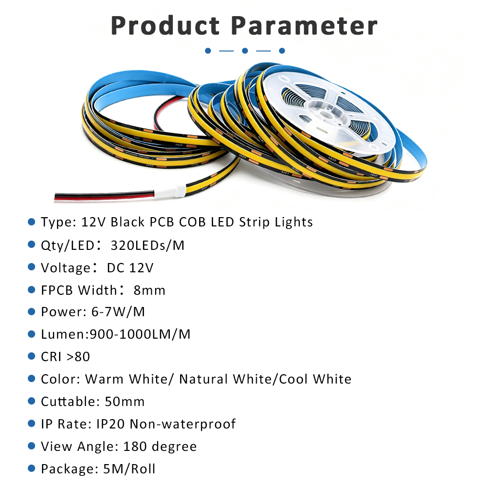 شريط إضاءة LED COB بجهد 12 فول - مراجعة Lighting Decoration On Wall وسعره
