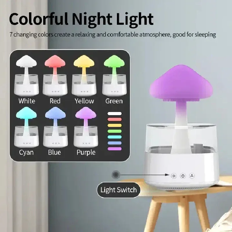مرطب هواء على شكل سحابة وقطرات - مراجعة Mushroom Table Lamp وسعره