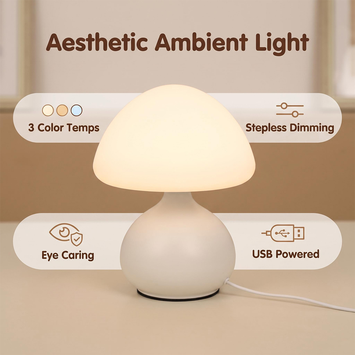 مصباح ليلي صغير على شكل فطر يع - مراجعة Mushroom Table Lamp وسعره