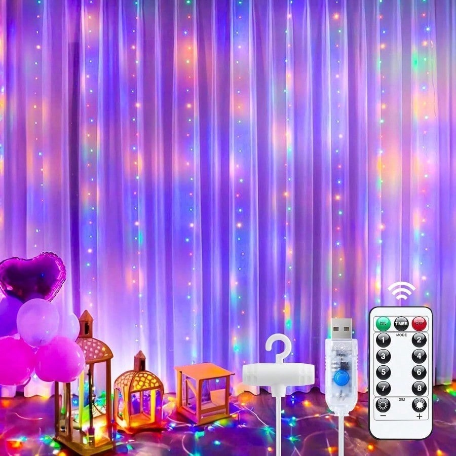 أضواء ستائر، 300 مصباح LED قاب - مراجعة Fairy Light Curtain وسعره